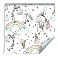 Tapeta Dla Dzieci Dla Dziewczynki - Radosne Jednorożce