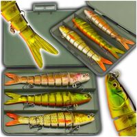 ZESTAW Woblerów sumowych WOBLERY ŁAMANE Na Szczupaka + pudelko na