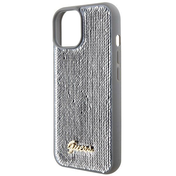 Guess GUHCP15SPSFDGSS iPhone 15 6.1" srebrny/silver hardcase Sequin Script zdjęcie 6