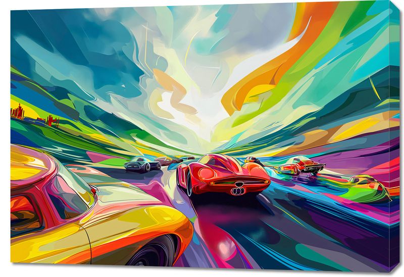 Obraz 100x70cm Wyścig Przy Barwach zdjęcie 1
