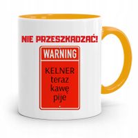 Dla Kelnera Kubek Żółty Nie Przeszkadzać Prezent Z Nadrukiem Ze Zdjęciem