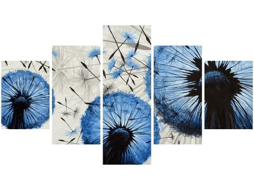 75CM 120 OBRAZ 5 ELEM NIEBIESKIE DMUCHAWCE ŚCIENNY DRUK na Arena.pl