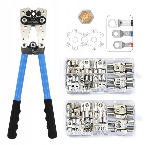 ZACISKARKA KABLI PRZEWODÓW PRASKA TULEJKI 6-50mm2 + 120 końcówki na Arena.pl