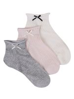 Skarpety stopki ażurowe z kokardką i perełką 3PAK 35-38 YOCLUB
