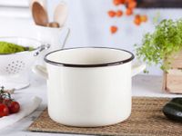 Garnek emaliowany do rosołu bigosu na indukcję gaz Silesia krem 22 cm 5,8 l