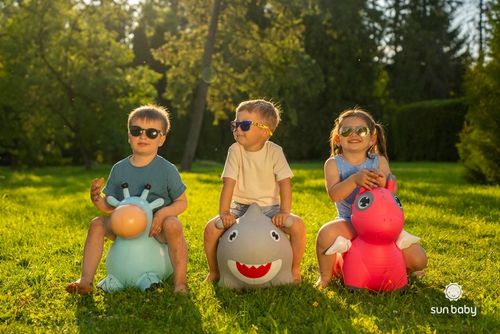 Skoczek pluszowy dla dzieci do skakania Konik brązowy z pompką na Arena.pl