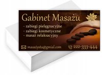 Wizytówki firmowe Foliowane 1000szt GABINET MASAŻU duży wybór wzorów