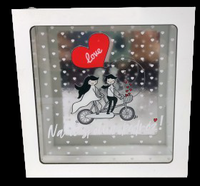 skarbonka 17 x17cm ŚLUB ROWER 3301-RR