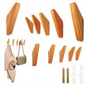 Wieszak Drewniany Rustykalny Ścienny na Płaszcze Drewno Modrzew Brazowy