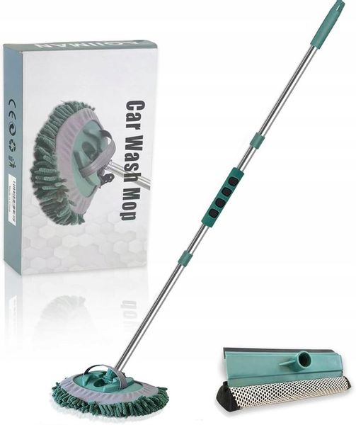 TELESKOPOWA SZCZOTKA MOP DO MYCIA SAMOCHODU 2W1+ ŚCIĄGACZKA DO MYCIA SZYB zdjęcie 1