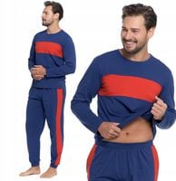 PIŻAMA MĘSKA BAWEŁNIANA DWUCZĘŚCIOWA DŁUGI RĘKAW SPODNIE WYGODNA MORAJ