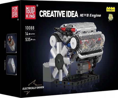 KLOCKI MOULD KING 10088 MODEL SILNIKA V8 OŚMIOCYLINDROWY SILNIK BENZYNOWY na Arena.pl