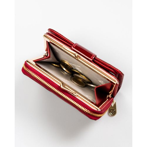 skórzany portfel damski w czerwonym kolorze z systemem rfid - peterson na Arena.pl