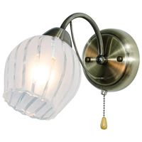 Retro lampa ścienna 8979/1 21QG szklany z włącznikiem mosiądz