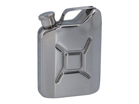 Srebrna Piersiówka w Kształcie Kanistra Stal Nierdzewna 4 OZ ok. 120 ml zdjęcie 1