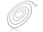 Gruby srebrny łańcuszek kulkowy gładkie kulki kuleczki balls 55cm srebro 925 CPL22