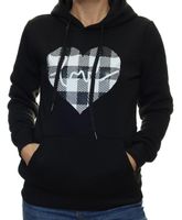 Damska bluza dresowa kangurka z kapturem czarna serce XL