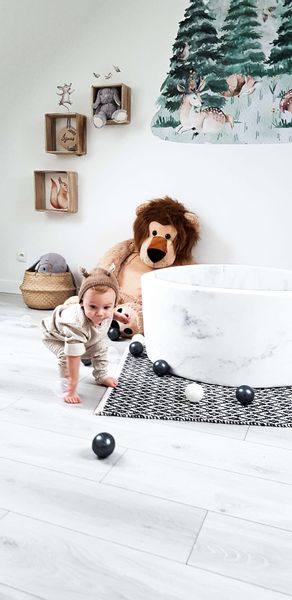 Suchy basen 90x30 marmur z piłeczkami 200szt 	(czarne, białe sweterkowe) zdjęcie 3