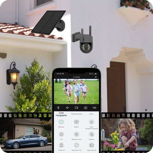 SOLARNA KAMERA WIFI 4MPX SMART ZEWNĘTRZNA OBROTOWA IP BEZPRZEWODOWA SZARA na Arena.pl