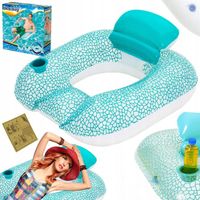 FOTEL DMUCHANY PLAŻOWY MATERAC DO PŁYWANIA Z OPARCIEM I UCHWYTEM BESTWAY