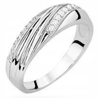 SREBRNY PIERŚCIONEK OBRĄCZKA 925 z CYRKONIAMI r.19