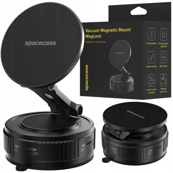 Spacecase Vacuum Magnetic Mount Maglock Black zdjęcie 1