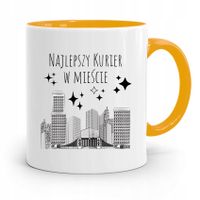 Kubek Żółty Dla Kuriera Najlepszy W Mieście Z Nadrukiem Ze Zdjęciem