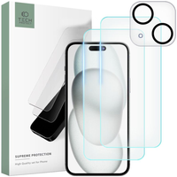 SZKŁO HARTOWANE TECH-PROTECT SUPREME SET 3-PACK IPHONE 15 CLEAR