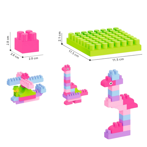 Zestaw Klocków 90 Elementów Pastelowe Kolory Konstruowanie Budowle  6559 na Arena.pl