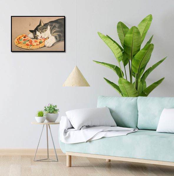 Plakat 60x40cm Pizza Dla Kota zdjęcie 4