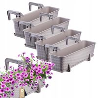 KADAX 4x Skrzynka Balkonowa Doniczka 60cm Uchwyty