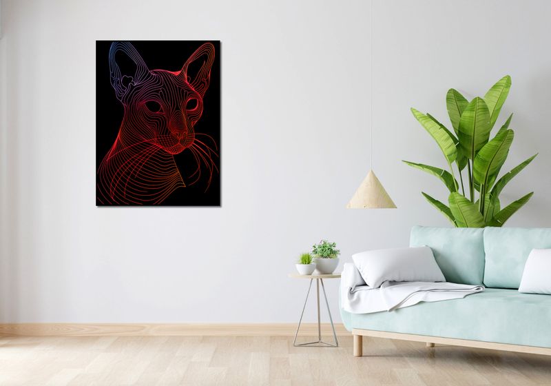 Plakat 75x100cm Cyfrowa Kocica zdjęcie 4