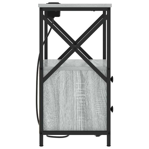 Nocna szafka z stacją ładującą z szufladą Szary dąb sonoma na Arena.pl