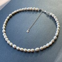 Choker z pereł, srebro 925, białe perły słodkowodne