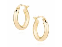 Eleganckie pozłacane srebrne kolczyki gładkie koła kółka polerowane połysk srebro 925 G0096G