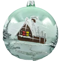 Bombka okrągła Zimowa Kraina: miętowa