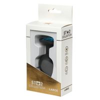 Star Collection - Black Silicone Anal Plug L - Light Blue Stone