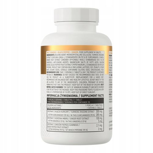 Suplement diety OstroVit Kurkumina Czarny Pieprz Imbir 90 tabletek na Arena.pl