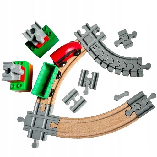 Zestaw 14 elementów do Torów Kolejki Drewnianej do Ikea, Lidl na Arena.pl