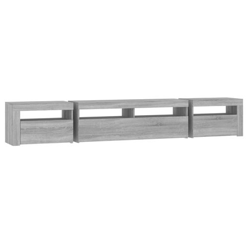 Szafka pod TV z oświetleniem LED, szary dąb sonoma,240x35x40 cm na Arena.pl