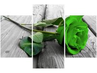 90X60CM OBRAZ LIMONKOWA RÓŻA DESKACH