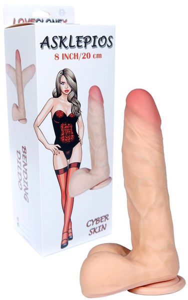 Wyginany Członek Dildo Cyber Skin - Loveclonex Asklepios 8" zdjęcie 1