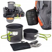 ZESTAW NACZYŃ GARNKÓW TURYSTYCZNYCH KEMPINGOWYCH DO BIWAKOWANIA SURVIVAL
