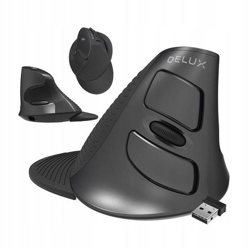 BEZPRZEWODOWA MYSZKA PIONOWA DELUX M618G DB BLUETOOTH ERGONOMICZNA CZARNA na Arena.pl