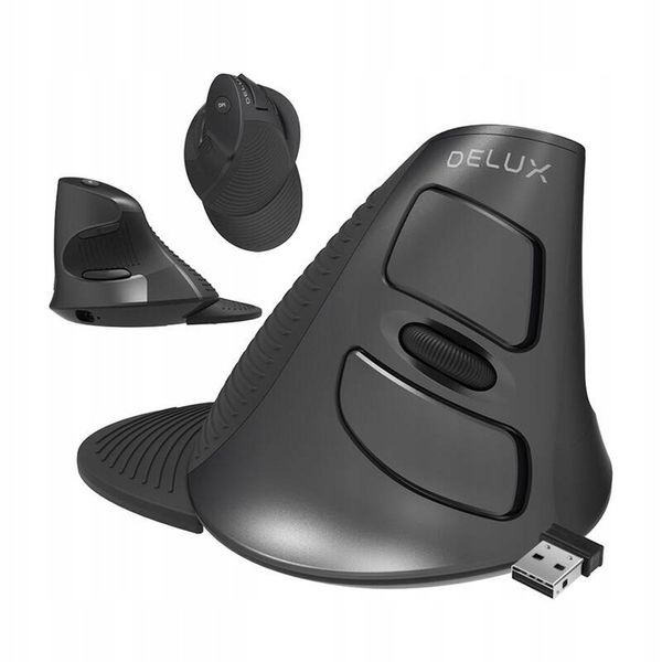 BEZPRZEWODOWA MYSZKA PIONOWA DELUX M618G DB BLUETOOTH ERGONOMICZNA CZARNA zdjęcie 12