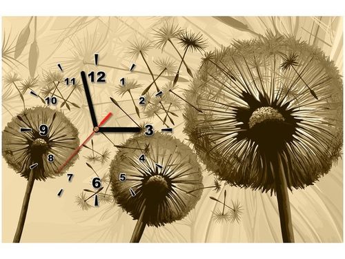 60CM 40CM ZEGAR OBRAZ DMUCHAWCE KREMOWYM TLE DRUK PŁÓTNO RAMA na Arena.pl