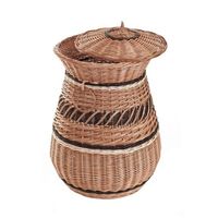 Wiklinowy Bieliźniak Kosz na Pranie kosz do łazienki okrągły Ø47 H65 cm