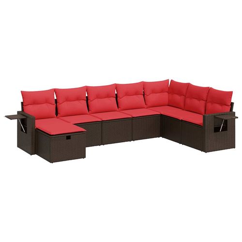 8-cz. zestaw wypoczynkowy do ogrodu, z poduszkami, brązowy na Arena.pl