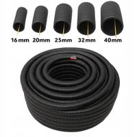 PESZEL RURA KARBOWANA OCHRONNA DO KABLI CZARNA Z PILOTEM 750N Fi 20mm - 25m