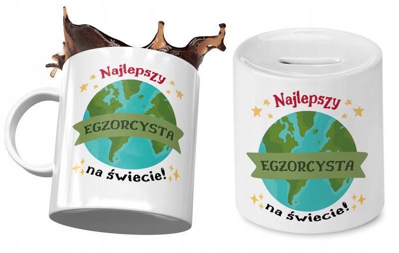Dla Egzorcysty Zestaw Kubek + Skarbonka Na Prezent Z Nadrukiem Ze Zdjęciem zdjęcie 1